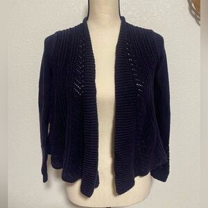 Anthropologie  Rosie Neira NavNeira Navy Nansen Pointelle Cardigan